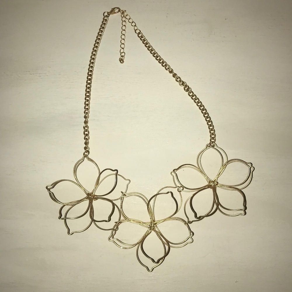 Gold floral necklace